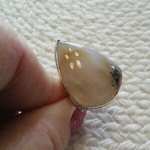 Gorgeous RUSSIAN DENDRITE Handmade Sterling 925 Ring Size 8.75 #422E
